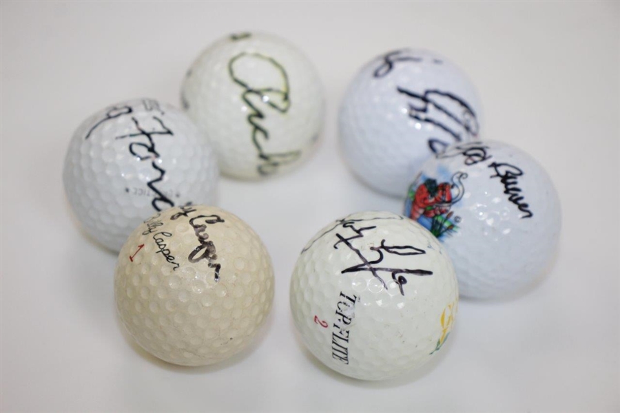 Six Masters Champions Signed Golf Balls - (Four Deceased) JSA ALOA