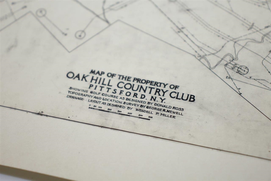 1920's Oak Hill Country Club, Pittsford, NY. Property Map Plan Photo - Wendell Miller Collection