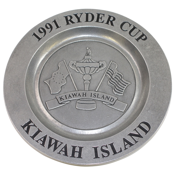 Mark Calcavecchia's Personal 1991 Ryder Cup at Kiawah Island Pewter Plate