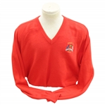 Mark Calcavecchias 1991 Ryder Cup USA Team Issued Cashmere Red Long Sleeve Sweater - XL