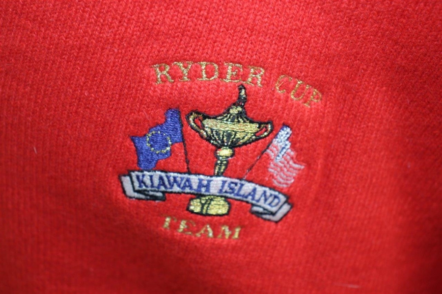 Mark Calcavecchia's 1991 Ryder Cup USA Team Issued Cashmere Red Long Sleeve Sweater - XL