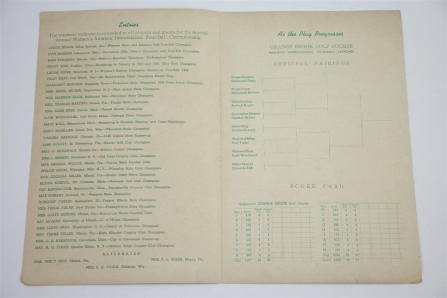 1947, 1948, & 1953 Women's International Amateur 4-Ball Championship Official Programs