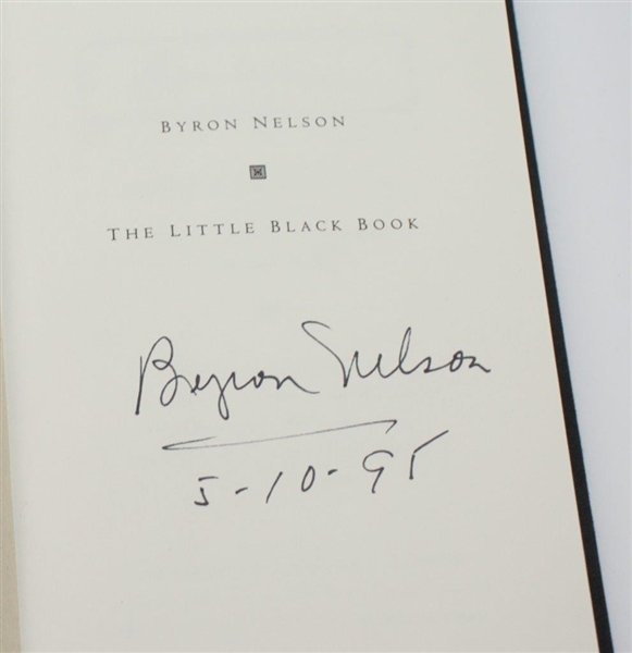 Byron Nelson Signed 1995 Book The Little Black Book with Slip Cover JSA ALOA