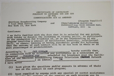 Jack Nicklaus Signed 1963 ABC 'Challenge Golf' Contract JSA ALOA