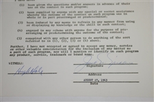 Jack Nicklaus Signed 1963 ABC 'Challenge Golf' Contract JSA ALOA