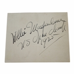 Willie MacFarlane Signed 3x5 Card with US Open Champ 1925 Notation JSA ALOA