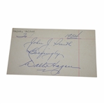 Walter Hagen Signed 1954 3x5 Card "To John Smith" JSA ALOA