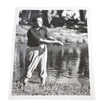 Claude Harmon Signed Cut W/Original Wire Photo His Famous Shot of 1948 Masters Win FULL JSA #BB19952