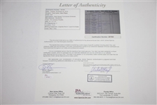 Tony Lema & Gary Player Signed 1965 Piccadilly World Match Play Sheet FULL JSA #Z97563