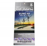 Dustin Johnson Signed 2016 US Open at Oakmont Country Club Sunday Ticket JSA ALOA