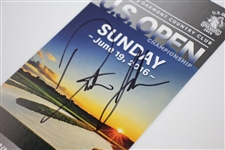 Dustin Johnson Signed 2016 US Open at Oakmont Country Club Sunday Ticket JSA ALOA