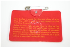 Jack Nicklaus Signed 1972 Masters Series Badge #17691 JSA ALOA