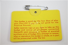 Jack Nicklaus Signed 1975 Masters Series Badge #8259 JSA ALOA