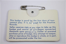 Fuzzy Zoeller Signed 1979 Masters Series Badge #9132 JSA ALOA