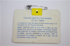 Larry Mize Signed 1987 Masters Series Badge #X14291 JSA ALOA