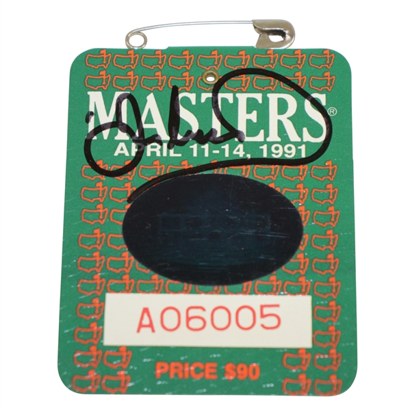 Ian Woosnam Signed 1991 Masters Series Badge #A06005 JSA ALOA