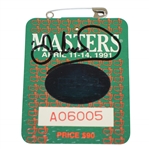 Ian Woosnam Signed 1991 Masters Series Badge #A06005 JSA ALOA