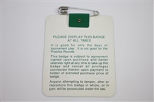 Ian Woosnam Signed 1991 Masters Series Badge #A06005 JSA ALOA