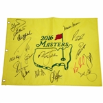 Seventeen MASTERS Champs Signed 2016 Masters Embroidered Flag JSA ALOA