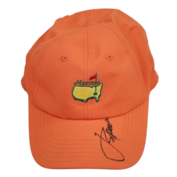 Jordan Spieth Signed Masters Undated Burnt Orange Caddy Hat FULL JSA #Z04174