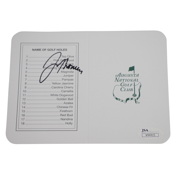 Justin Thomas Signed Augusta National Golf Club Scorecard JSA #V44415