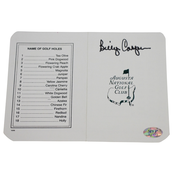 Billy Casper Signed Augusta National Golf Club Scorecard JSA ALOA