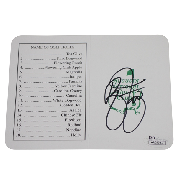 Rickie Fowler Signed Augusta National Golf Club Scorecard JSA #AA69541