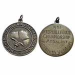 Ken Venturi's 1951 Sterling Silver NCGA Intercollegiate Championship Medalist Medal