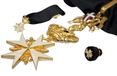 Ken Venturi's Silver-Gilt & Enamel Knight of the Magistrate Grace Sovereign Military Order of Malta Neck Cross-Hanging Medal-Boutonniere