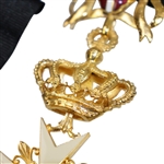 Ken Venturi's Silver-Gilt & Enamel Knight of the Magistrate Grace Sovereign Military Order of Malta Neck Cross-Hanging Medal-Boutonniere