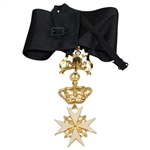 Ken Venturi's Silver-Gilt & Enamel Knight of the Magistrate Grace Sovereign Military Order of Malta Neck Cross-Hanging Medal-Boutonniere