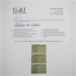 Ken Venturi's Augusta National Issued 2000(x2) & 2002 Masters Credit Cards