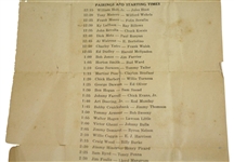 1940 Masters Tournament Friday Second Round Pairing Sheet - April 5, 1940