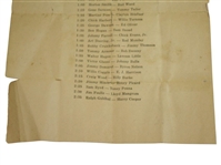 1940 Masters Tournament Friday Second Round Pairing Sheet - April 5, 1940