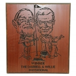 Willie Nelson & Darrell Royal Celebrity Invitational Golf Tournament Engraved Wood Picture