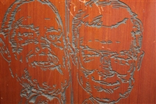Willie Nelson & Darrell Royal Celebrity Invitational Golf Tournament Engraved Wood Picture