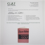 Ken Venturi's Personal 1956 Byron Nelson Signed & Inscribed Book Favorite Pupil JSA ALOA