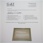 Ben Hogan Congratulatory Western Union Telegram to Ken Venturi for Winning Ben Hogan Trophy