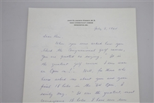 Dr. John Ellsworth Everett Handwritten 7/8/64 Letter to Ken Venturi - US Open Content