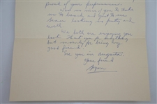 Byron Nelson Signed Hand-Written 3/20/90 Letter to Ken Venturi JSA ALOA