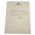 Byron Nelson Signed 1/26/88 Letter to Ken Venturi JSA ALOA