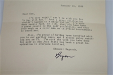 Byron Nelson Signed 1/26/88 Letter to Ken Venturi JSA ALOA