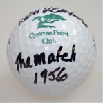 Ken Venturi's Personal Signed Cypress Point Club Golf Ball with 'The Match - 1956' JSA ALOA