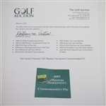 Ken Venturi's 1997 Masters Tournament Commemorative Pin - Tiger's First Green Jacket