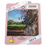 Jordan Spieth Signed 2015 Masters Series Badge #Q00996 JSA Full #BB46121