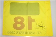 Tiger Woods Ltd Ed Signed 2000 The OPEN Championship 18th Hole Flag UDA #BAJ59781