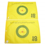 Two 2005 PGA Championship (87th PGA) at Baltusrol Yellow Screen Flags - Mickelson Winner