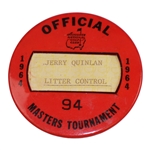 1964 Masters Tournament Officials Badge #94 - Arnold Palmers Final Green Jacket