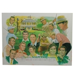 1980 The Great Masters Champions Bob Roll Print Depicting Select Winners from 1934-1979