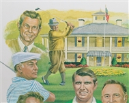 1980 'The Great Masters Champions' Bob Roll Print Depicting Select Winners from 1934-1979